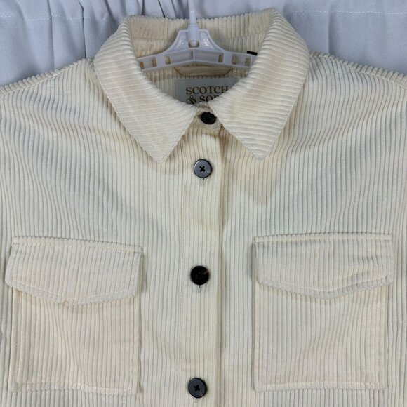 Scotch & Soda Womens Corduroy Button-Up Jackets Size XL Cream New - Picture 4 of 10
